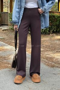 Lamelif Bel Lastikli Modal Eşofman Altı Acı Kahve