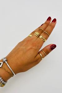 Lamelif Gold 7li Kombin Yıldız Yüzük Seti