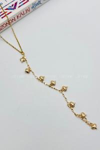 Lamelif Gold Kalp Detaylı Y Kolye