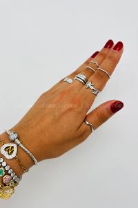 Lamelif Gümüş 7li Kombin Yıldız Yüzük Seti