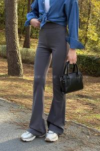 Lamelif İspanyol Paça Eşofman Altı Antrasit