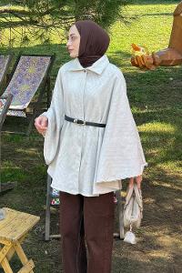 Lamelif Kemerli Panço Krem