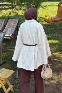 Lamelif Kemerli Panço Krem