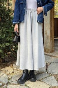 Lamelif Oysho Tesettür Etek Açık Gri