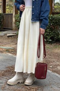 Lamelif Oysho Tesettür Etek Krem