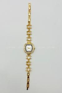 Lamelif Gold Kristal Taşlı Kol Saati