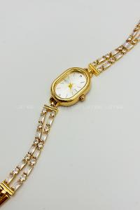 Lamelif Gold Kristal Taşlı Metal Kordon Kol Saati