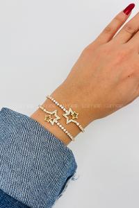 Lamelif Gold Su Yolu Baget Taşlı Yıldız Figürlü Bileklik