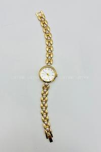 Lamelif Gold Vintage İnci Detaylı Metal Kordon Kol Saati