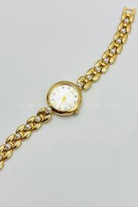 Lamelif Gold Vintage İnci Detaylı Metal Kordon Kol Saati