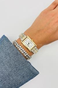 Lamelif Gümüş Gold Detaylı Metal Kordon Kol Saati