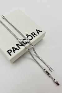 Lamelif Gümüş Su Yolu Baget Taşlı Beyaz Kalp Bileklik