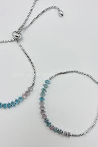 Silver Belted Gold Straight Wristband