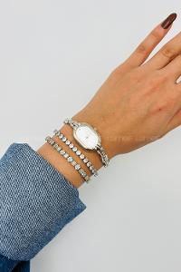 Lamelif Gümüş Vintage Metal Kordon Kol Saati