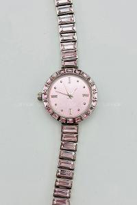 Lamelif Pembe Taş Detaylı Metal Kordon Kol Saati