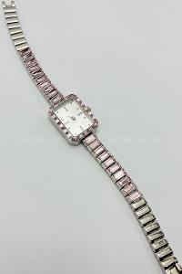 Lamelif Pembe Taş Detaylı Metal Kordon Kol Saati