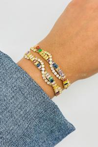 Lamelif Sarmal Baget Taşlı Asansör Bileklik