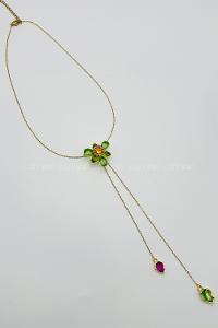 Lamelif Swarovski Yesil Ldyllia Çiçek Figürlü Zarif Kolye