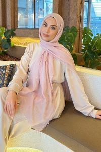 Lamelif Açık Pudra Bürümcük Şal