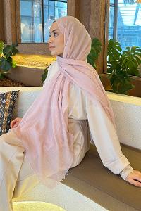 Lamelif Açık Pudra Bürümcük Şal