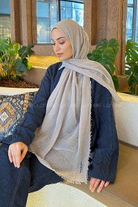 Lamelif Bürümcük Şal Açık Gri