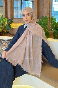 Lamelif Bürümcük Şal Koyu Bej