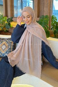 Lamelif Bürümcük Şal Koyu Bej