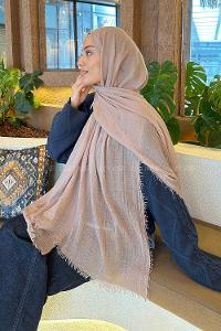 Lamelif Bürümcük Şal Koyu Bej