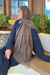 Lamelif  Bürümcük Şal Soft Kahve