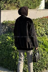 Black Normal Neck Long Arm Coat