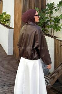 Lamelif Kemerli Deri Mont  Acı Kahve