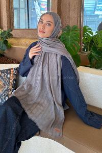 Lamelif Piliseli Bambu Şal Antrasit