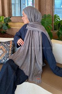 Lamelif Piliseli Bambu Şal Antrasit