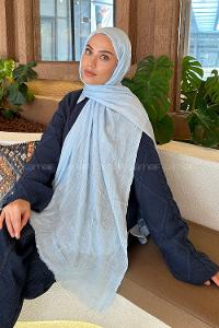 Lamelif Piliseli Bambu Şal Bebe Mavisi