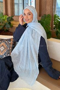 Lamelif Piliseli Bambu Şal Bebe Mavisi