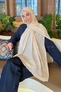 Lamelif piliseli Bambu Şal Bej