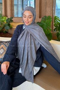 Lamelif Piliseli Bambu Şal Füme