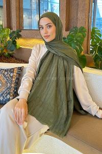 Lamelif Piliseli Bambu Şal Haki