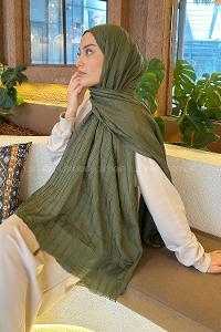 Lamelif Piliseli Bambu Şal Haki