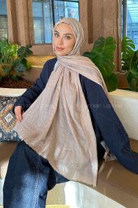 Lamelif Piliseli Bambu Şal Koyu Vizon