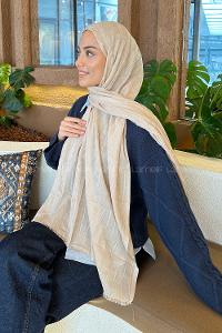 Lamelif piliseli Bambu Şal Kum Beji