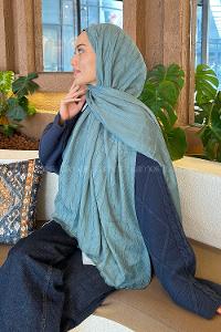 Lamelif piliseli Bambu Şal Turkuaz