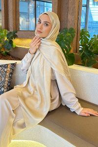 Lamelif Su Yolu Desen Janjan Jakar Şal Camel