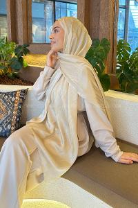 Lamelif Su Yolu Desen Janjan Jakar Şal Camel