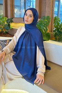 Lamelif Su Yolu Desen Janjan Jakar Şal Gece Mavisi