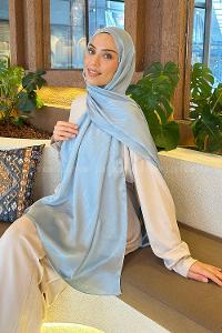 Lamelif Su Yolu Desen Janjan Jakar Şal Gök Mavi