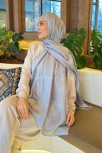 Lamelif Su Yolu Desen Janjan Jakar Şal Gri