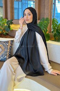 Lamelif Su Yolu Desen Janjan Jakar Şal Siyah