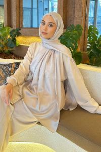 Lamelif Su Yolu Desen Janjan Jakar Şal Taş Gri