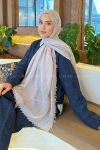 Lamelif Taş Gri Bürümcük Şal